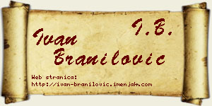 Ivan Branilović vizit kartica
